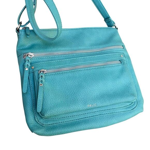 Relic Riley by Fossil Women's Turquoise Crossbody Bag Adjustable Strap Casual - Picture 6 of 15